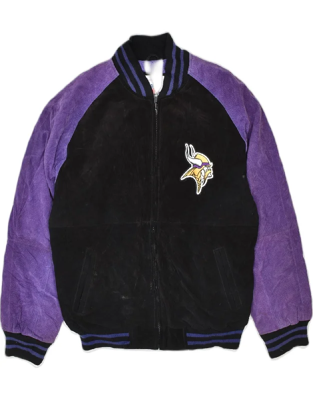 Men's Coats for All SeasonsNFL Mens Vikings Graphic Suede Varsity Jacket UK 38 Medium Black Men's Coats for All SeasonsNFL Mens Vikings Graphic Suede Varsity Jacket UK 38 Medium Black