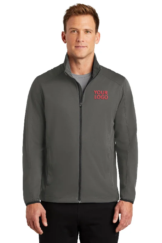 Men's Coats for Rainy WeatherPort Authority Active Soft Shell Branded Jackets, Grey Steel Men's Coats for Rainy WeatherPort Authority Active Soft Shell Branded Jackets, Grey Steel