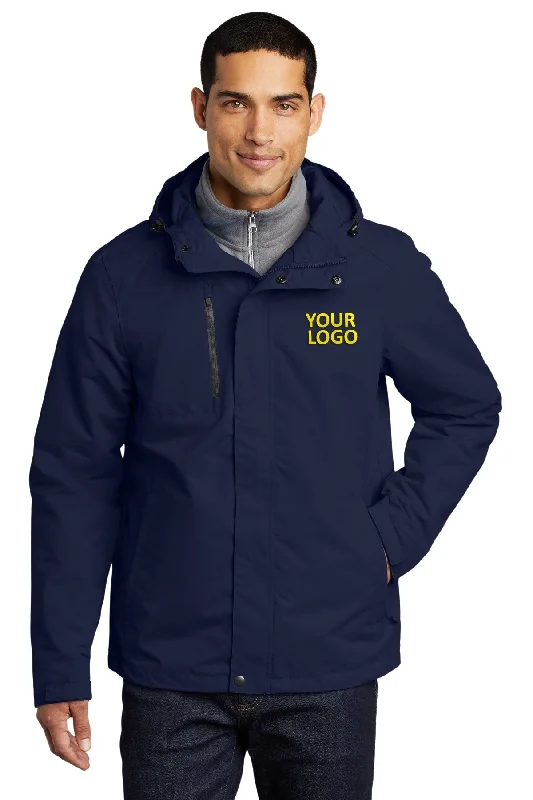 Men's Coats Made in ItalyPort Authority All-Conditions Branded Jackets, True Navy