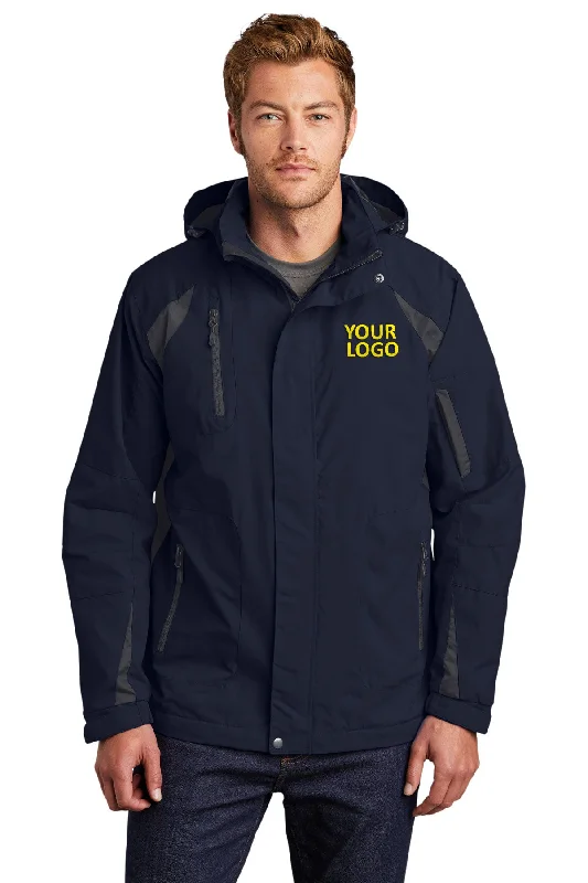 Stylish Men's Biker JacketsPort Authority All-Season II Custom Jackets, True Navy/ Iron Grey