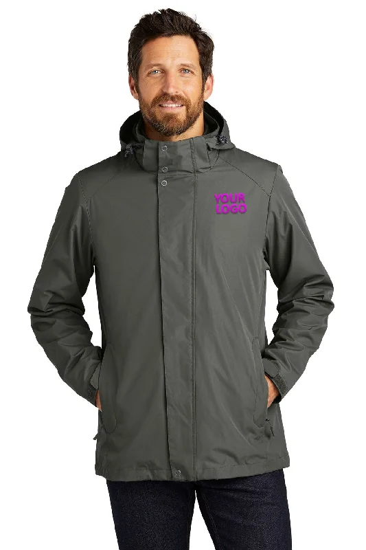 Casual Men's Bomber JacketsPort Authority All-Weather 3-in-1 Customized Jackets, Storm Grey Casual Men's Bomber JacketsPort Authority All-Weather 3-in-1 Customized Jackets, Storm Grey