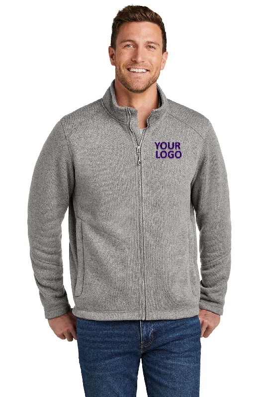 Men's Coats for Ice FishingPort Authority Arc Sweater Fleece Custom Jackets, Deep Smoke Heather