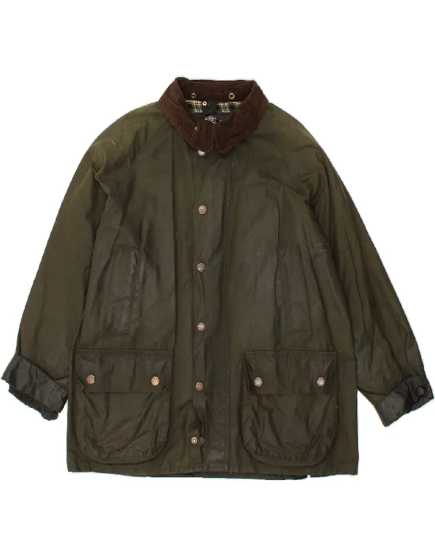 Men's Coats with Breathable FabricRIFLE Mens Waxed Cotton Jacket UK 34 XS Khaki Cotton