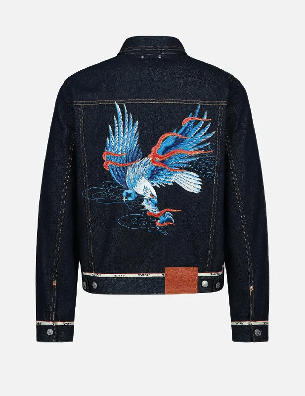 Essential Men's Puffer JacketsSeagull and Eagle Embroidered Denim Jacket