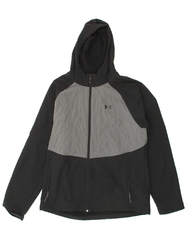 Durable Men's Car CoatsUNDER ARMOUR Mens Hooded Rain Jacket UK 44 2XL Black Colourblock Polyester Durable Men's Car CoatsUNDER ARMOUR Mens Hooded Rain Jacket UK 44 2XL Black Colourblock Polyester