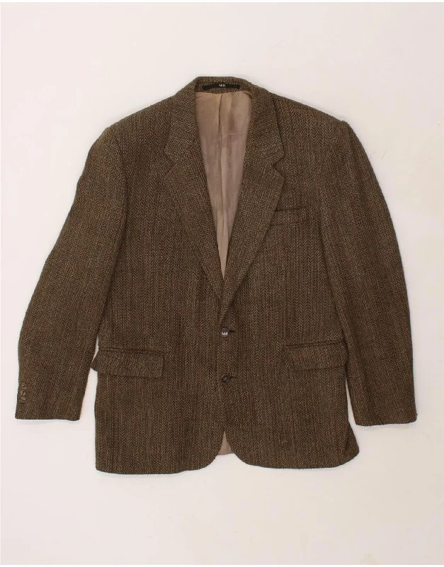 Men's Coats with Velcro ClosuresVINTAGE Mens 2 Button Blazer Jacket UK 42 XL Brown Herringbone Wool Men's Coats with Velcro ClosuresVINTAGE Mens 2 Button Blazer Jacket UK 42 XL Brown Herringbone Wool