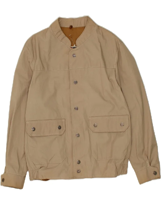 Men's Coats with Adjustable SleevesVINTAGE Mens Bomber Jacket IT 48 Medium Beige