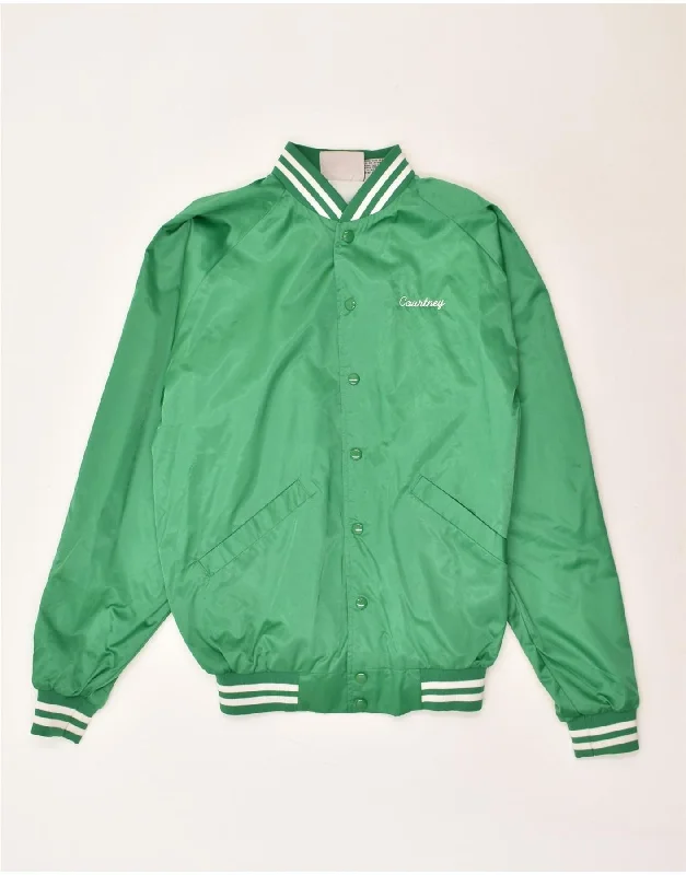 Waterproof Men's ParkasVINTAGE Mens Graphic Bomber Jacket UK 42 XL Green Nylon