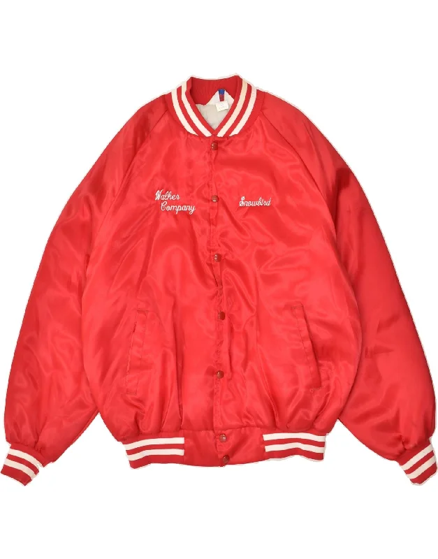 High-Quality Men's Duffle CoatsVINTAGE Mens Graphic Bomber Jacket UK 44 2XL Red Nylon High-Quality Men's Duffle CoatsVINTAGE Mens Graphic Bomber Jacket UK 44 2XL Red Nylon
