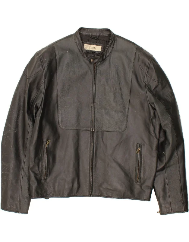 Men's Coats for Skinny MenVINTAGE Mens Graphic Leather Jacket IT 54 2XL Black Leather Men's Coats for Skinny MenVINTAGE Mens Graphic Leather Jacket IT 54 2XL Black Leather