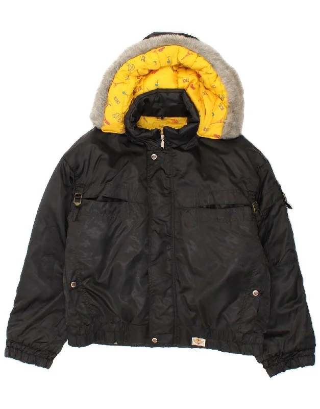 Unique Men's Flight JacketsVINTAGE Mens Hooded Padded Jacket UK 38 Medium Black