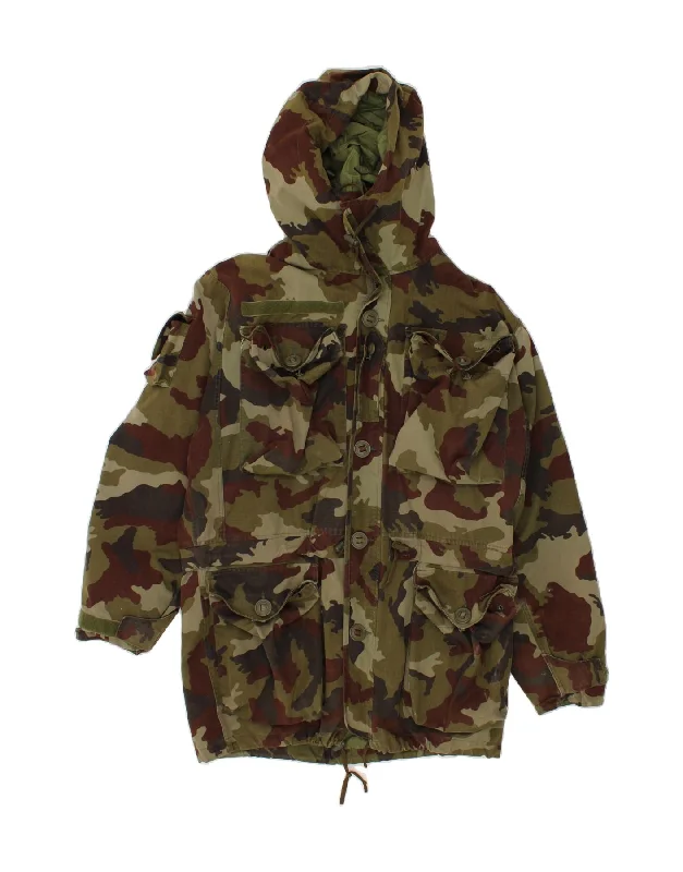 Men's Coats with Contrast StitchingVINTAGE Mens Hooded Utility Jacket UK 44 2XL Khaki Camouflage Men's Coats with Contrast StitchingVINTAGE Mens Hooded Utility Jacket UK 44 2XL Khaki Camouflage