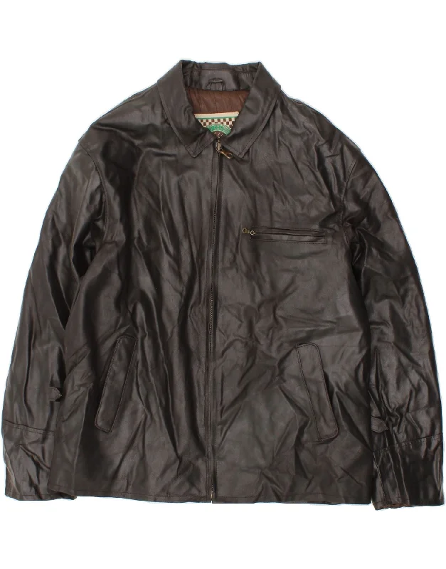Winter-Ready Men's CoatsVINTAGE Mens Leather Jacket UK 42 XL Black Leather