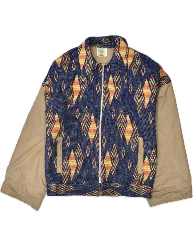 Men's Coats with Slim FitsVINTAGE Mens Loose Fit Bomber Jacket UK 40 Large Navy Blue Colourblock 90s Men's Coats with Slim FitsVINTAGE Mens Loose Fit Bomber Jacket UK 40 Large Navy Blue Colourblock 90s