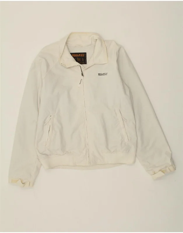 Men's Coats for RunningWOOLRICH Mens Bomber Jacket UK 44 2XL White Polyester