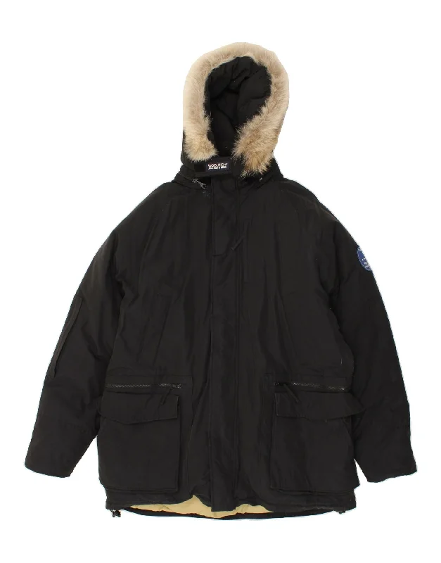 Essential Men's Puffer JacketsWOOLRICH Mens Hooded Parka Jacket UK 44 2XL Black Cotton Essential Men's Puffer JacketsWOOLRICH Mens Hooded Parka Jacket UK 44 2XL Black Cotton