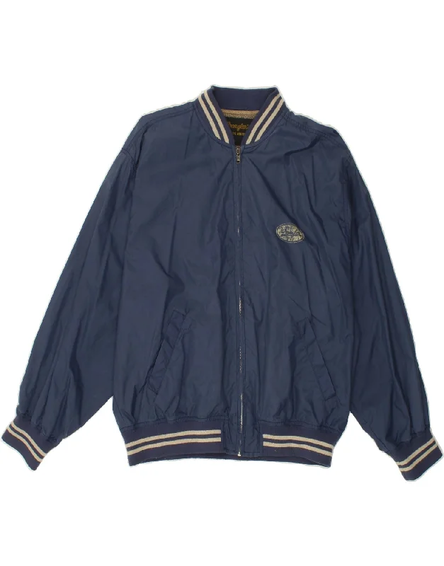 Men's Coats for RunningWRANGLER Mens Bomber Jacket UK 40 Large Blue Nylon